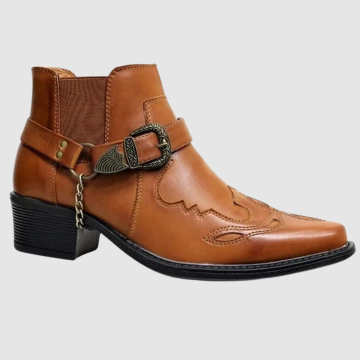 Cowboystøvler med lynlås og kædespænde