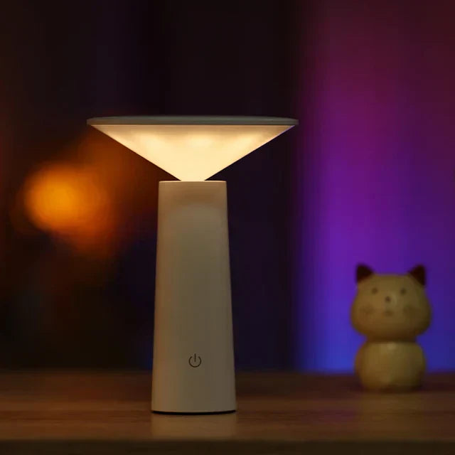 Dæmpbar Touch Sensor Bordlampe med 360° Rotation og Genopladeligt Batteri