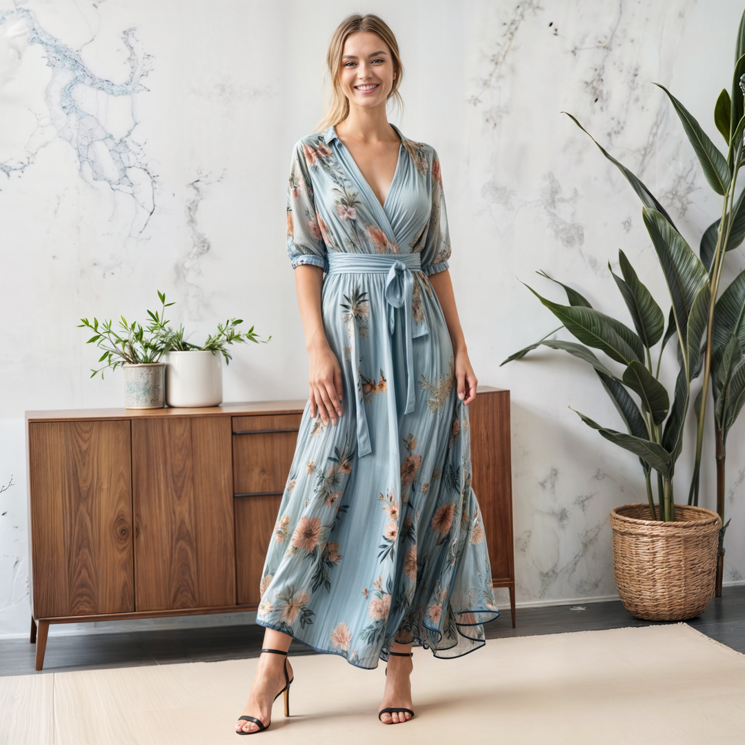 Stacey™ | V-Hals Midi Kjole