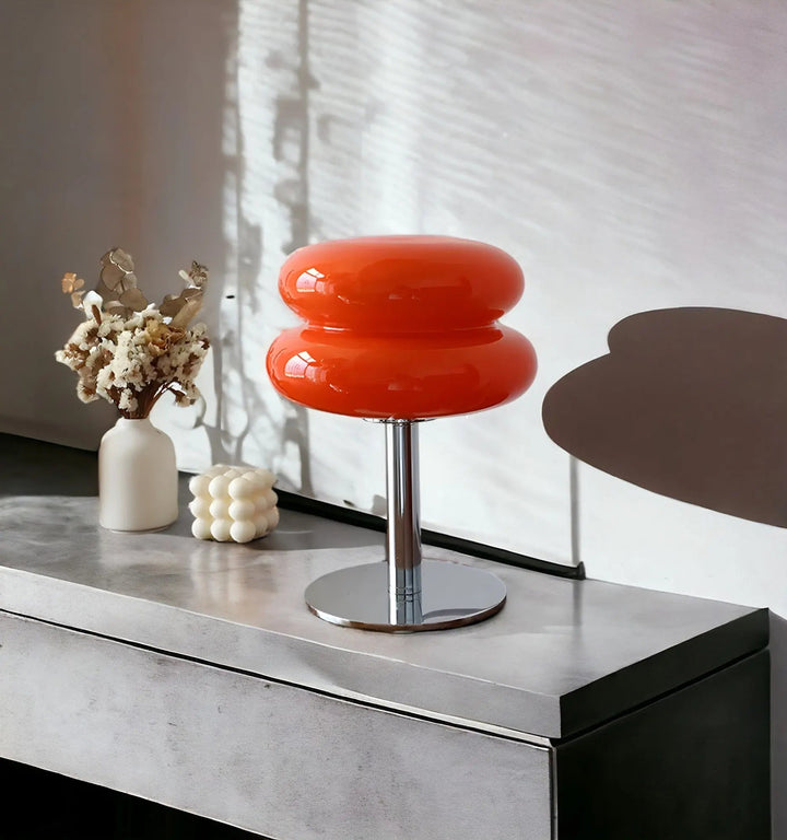 Elegant Glastablelampe med Justerbare Belysningsmuligheder