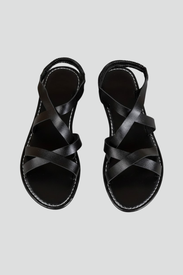 Jessica | Dame flade sandaler med krydsede remme