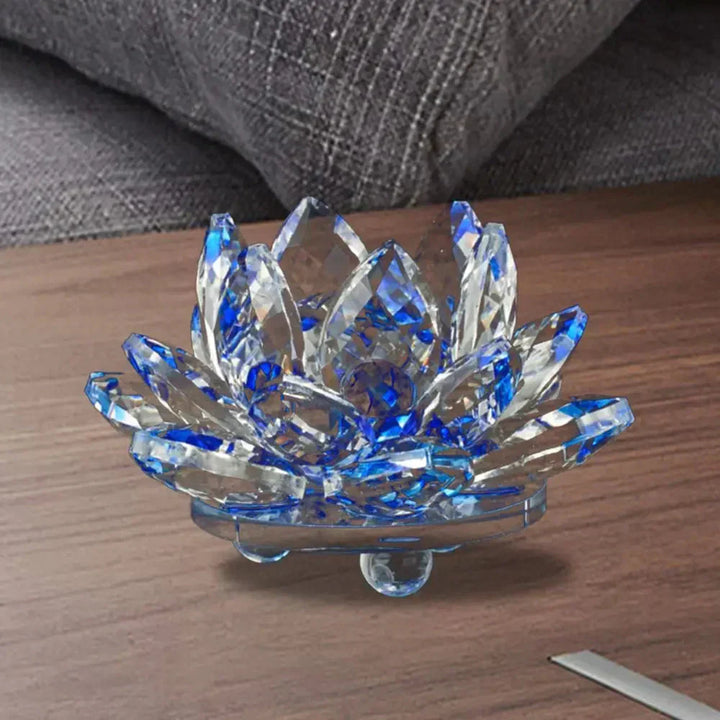 Krystal Lotus Blomst Figur - Dekorativ Souvenir i 8 Farver