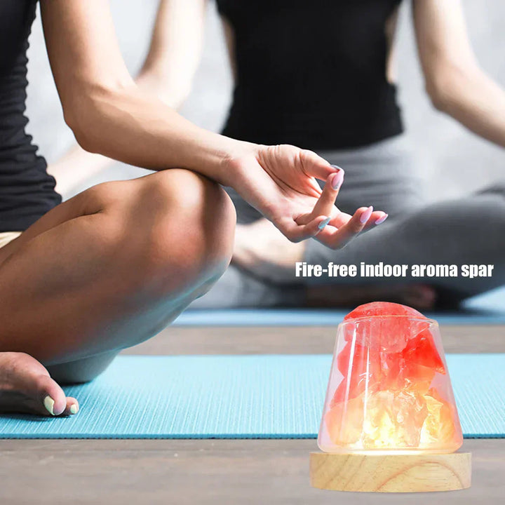 Himalayasaltlampe med Æterisk Olie Diffuser og Genopladeligt Batteri