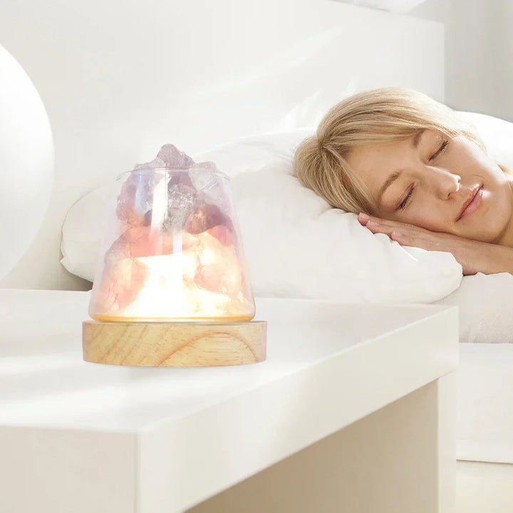 Himalayasaltlampe med Æterisk Olie Diffuser og Genopladeligt Batteri