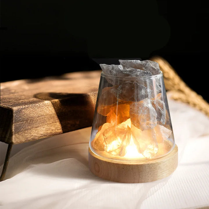 Himalayasaltlampe med Æterisk Olie Diffuser og Genopladeligt Batteri
