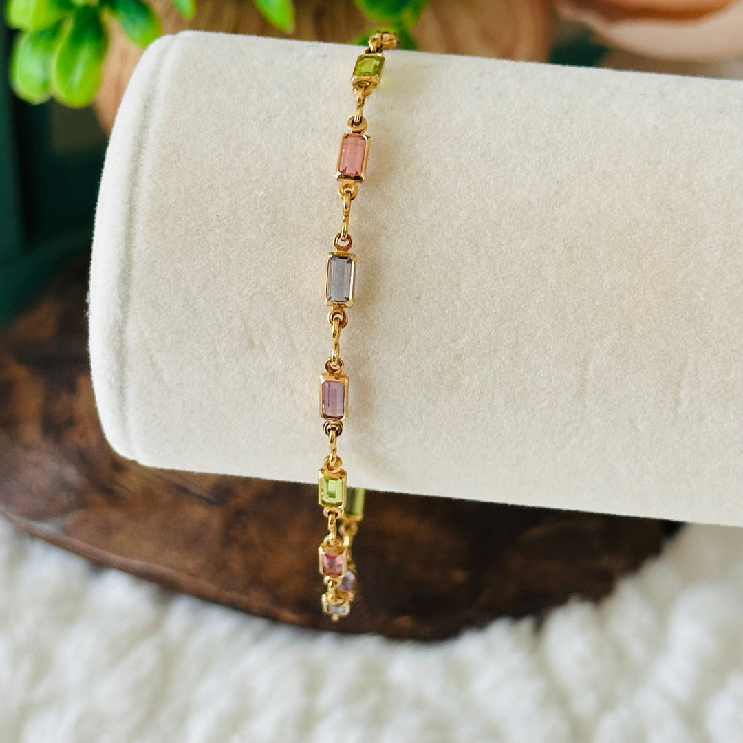 Isabella MultiColor CZ Sten Armbånd