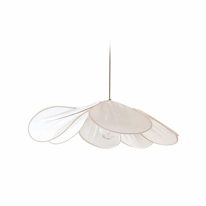 Rattan og Stof Pendel Lys i Blomsterdesign