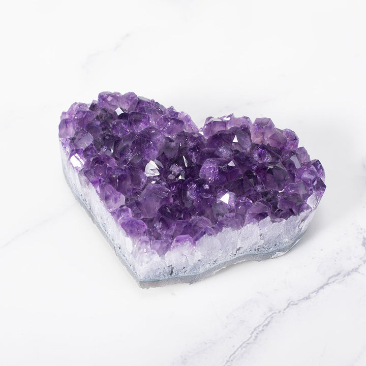 Amethyst Hjerte Kluster Krystal Dekoration