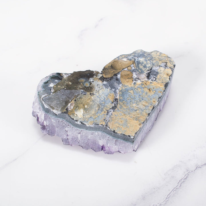 Amethyst Hjerte Kluster Krystal Dekoration