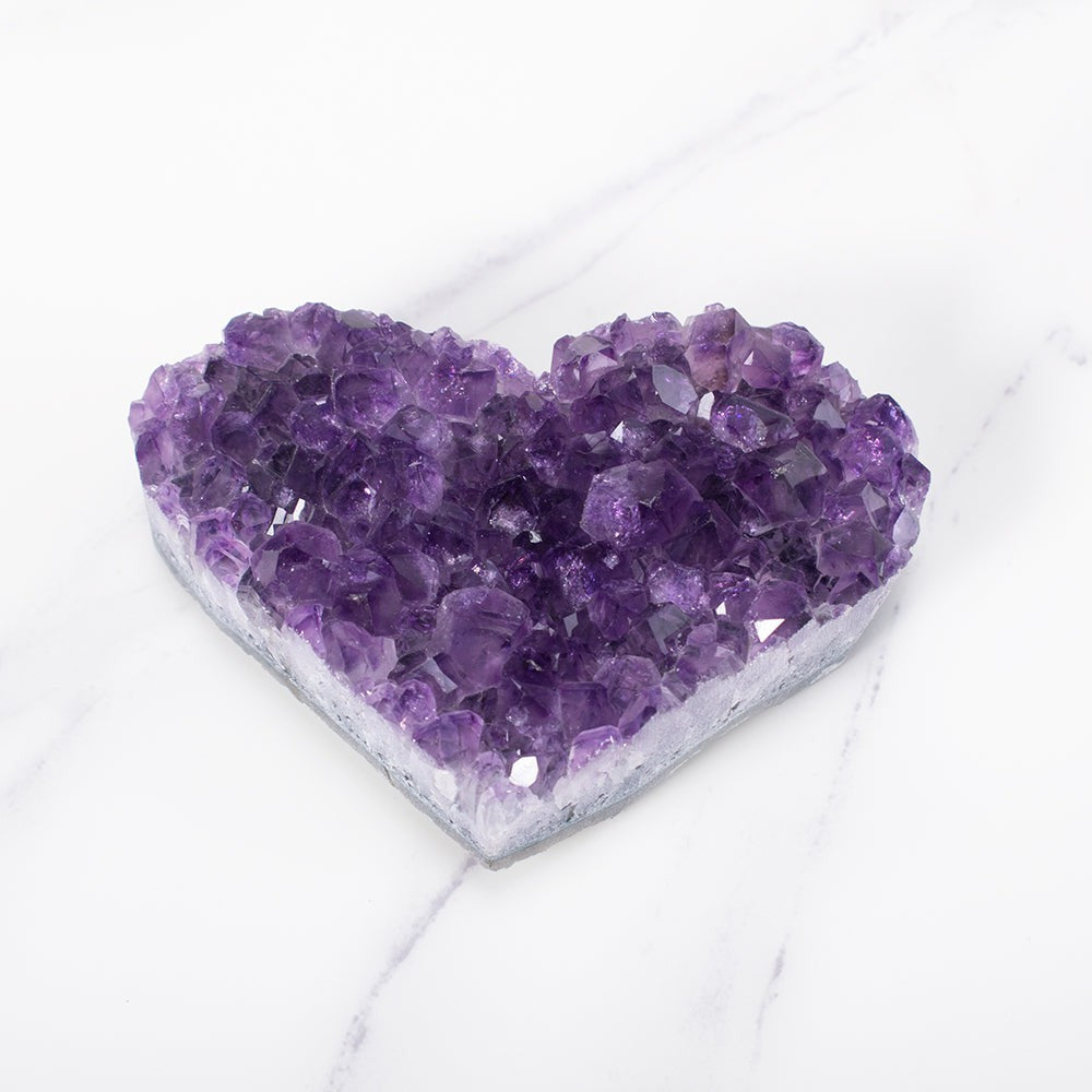 Amethyst Hjerte Kluster Krystal Dekoration