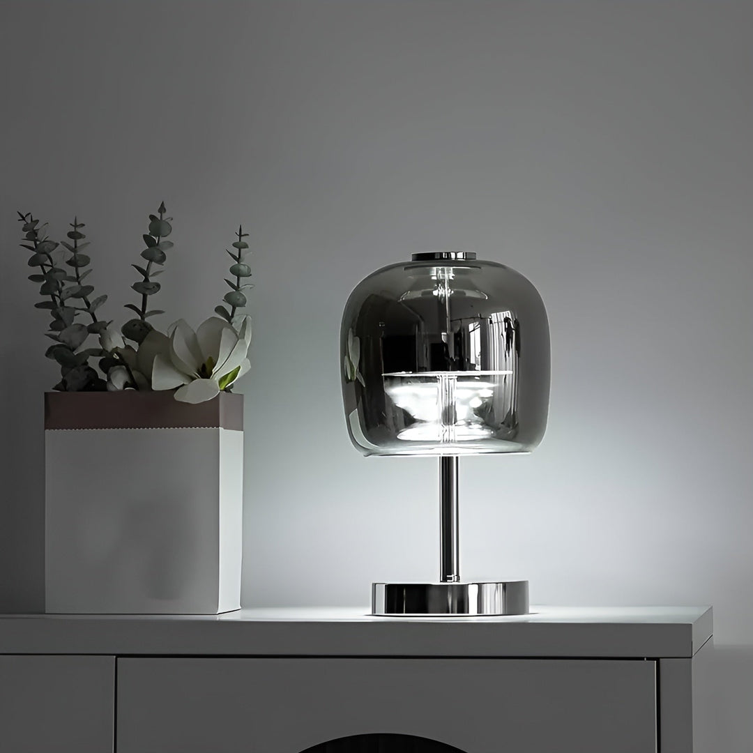 Elektroplateret Glaslampe med Varmt Ambient Lys