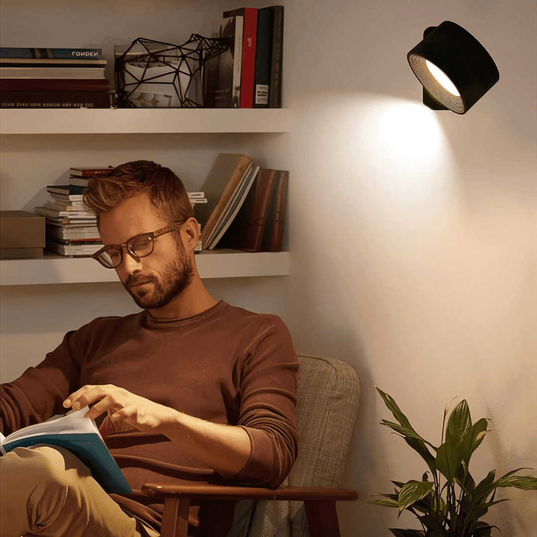 360° Justerbar Trådløs Væglampe med USB Opladning