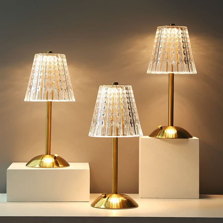 Vintage Krystal LED Bordlampe med Justerbar Lysstyrke