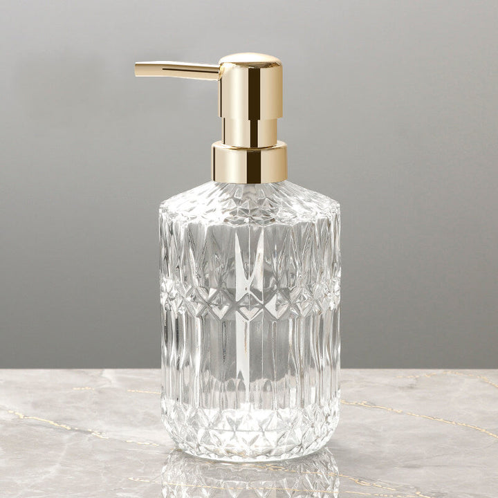 Diamantmønster Sæbedispenser i Glas - 390 ml
