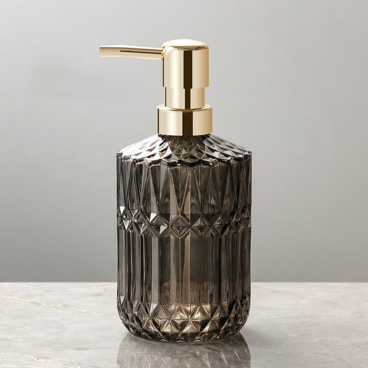 Elegant Sæbedispenser i Glas med Diamantmønster