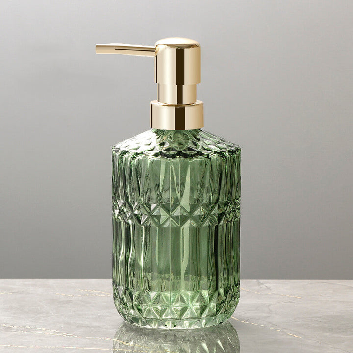 Elegant Sæbedispenser i Glas med Diamantmønster