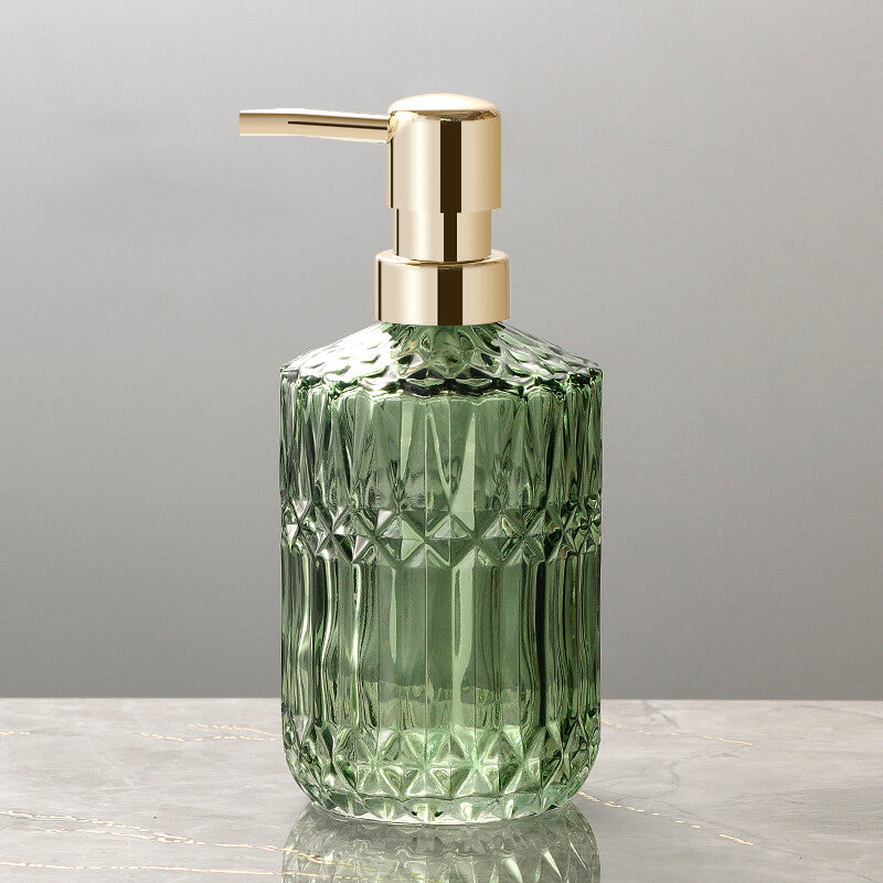 Diamantmønster Sæbedispenser i Glas - 390 ml