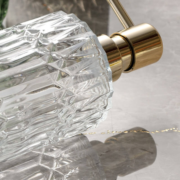 Elegant Sæbedispenser i Glas med Diamantmønster