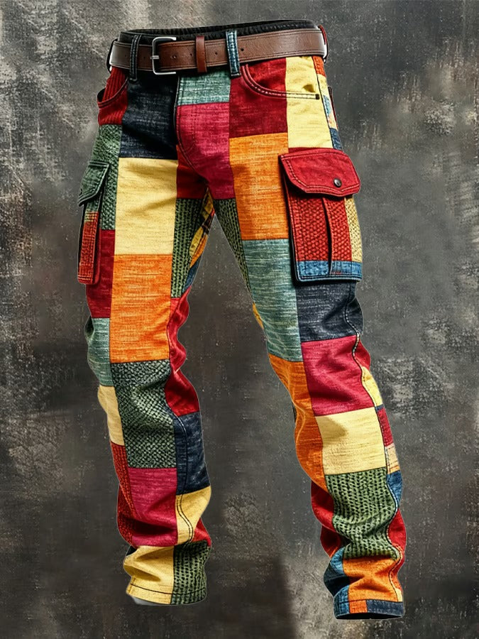 Cargohose med Patchwork-Print til Mænd