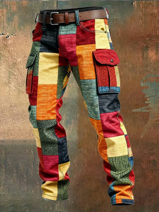 Cargohose med Patchwork-Print til Mænd
