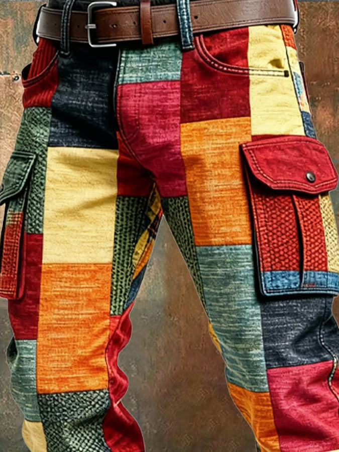 Cargohose med Patchwork-Print til Mænd