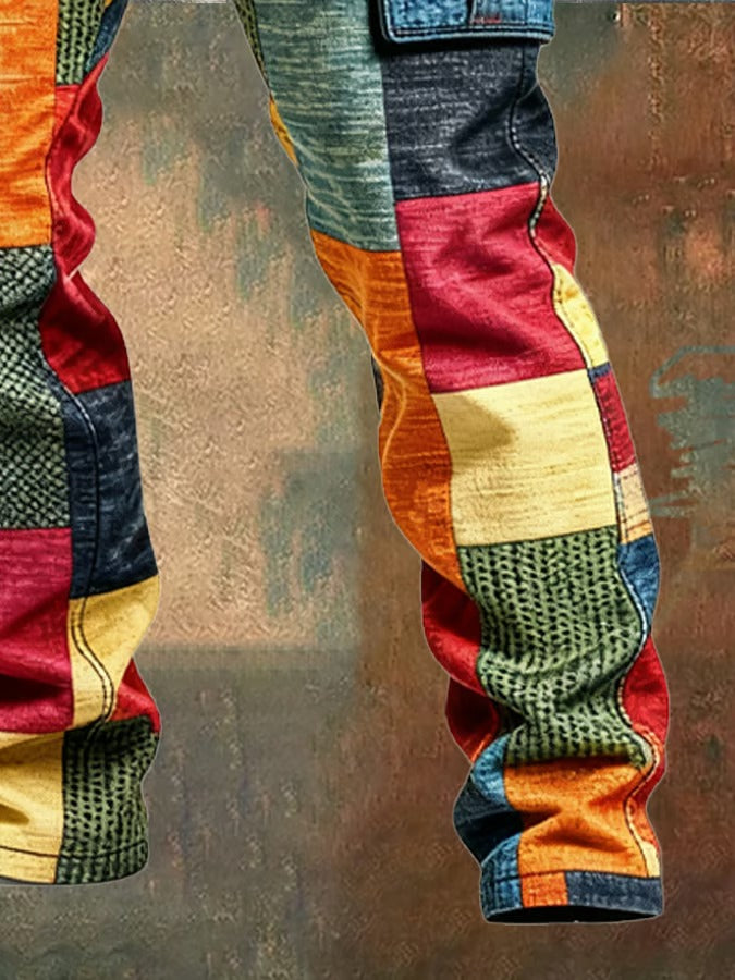 Cargohose med Patchwork-Print til Mænd