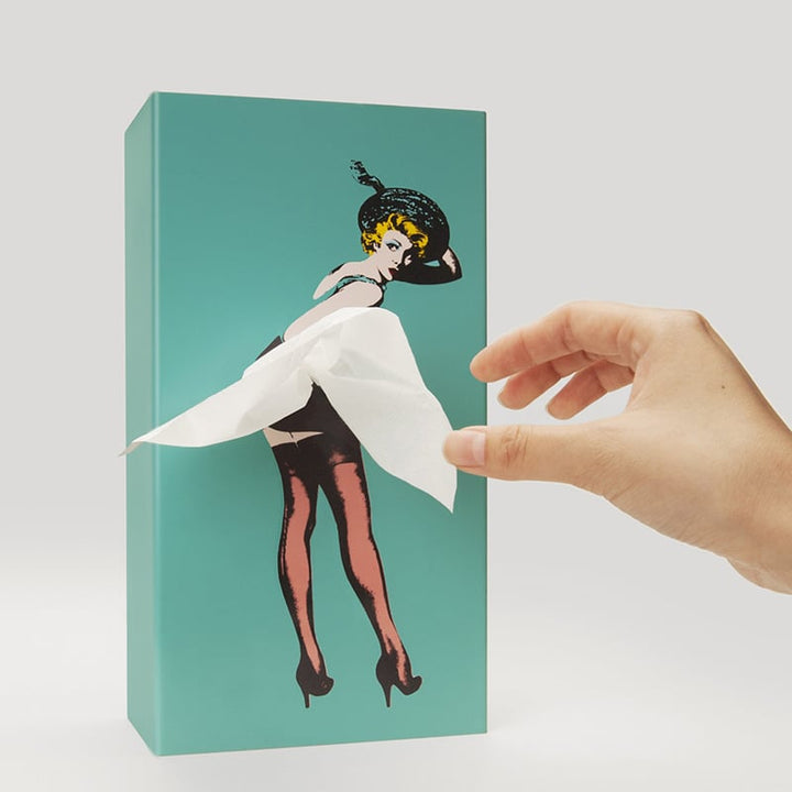 Skør Gul Tissue Cover med Vægtet Base