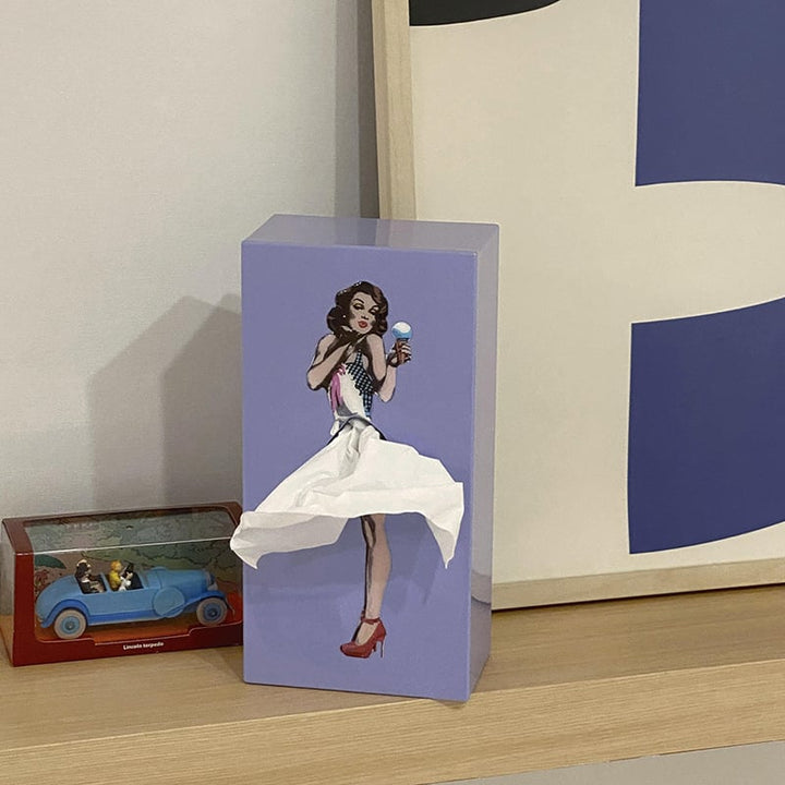 Skør Gul Tissue Cover med Vægtet Base