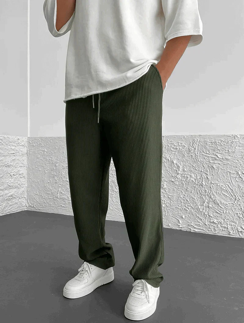 Elegante Herrenhosen mit Kordelzug und lockerem Schnitt
