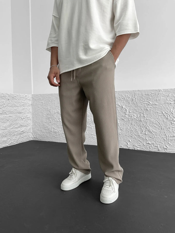 Elegante Herrenhosen mit Kordelzug und lockerem Schnitt