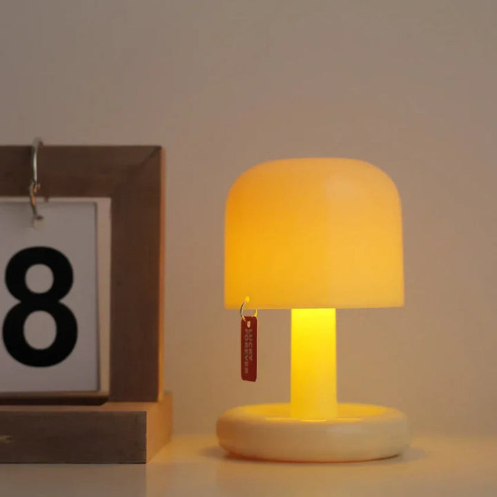 Bærbar USB Genopladelig Svampe Bordlampe med Blødt Lys