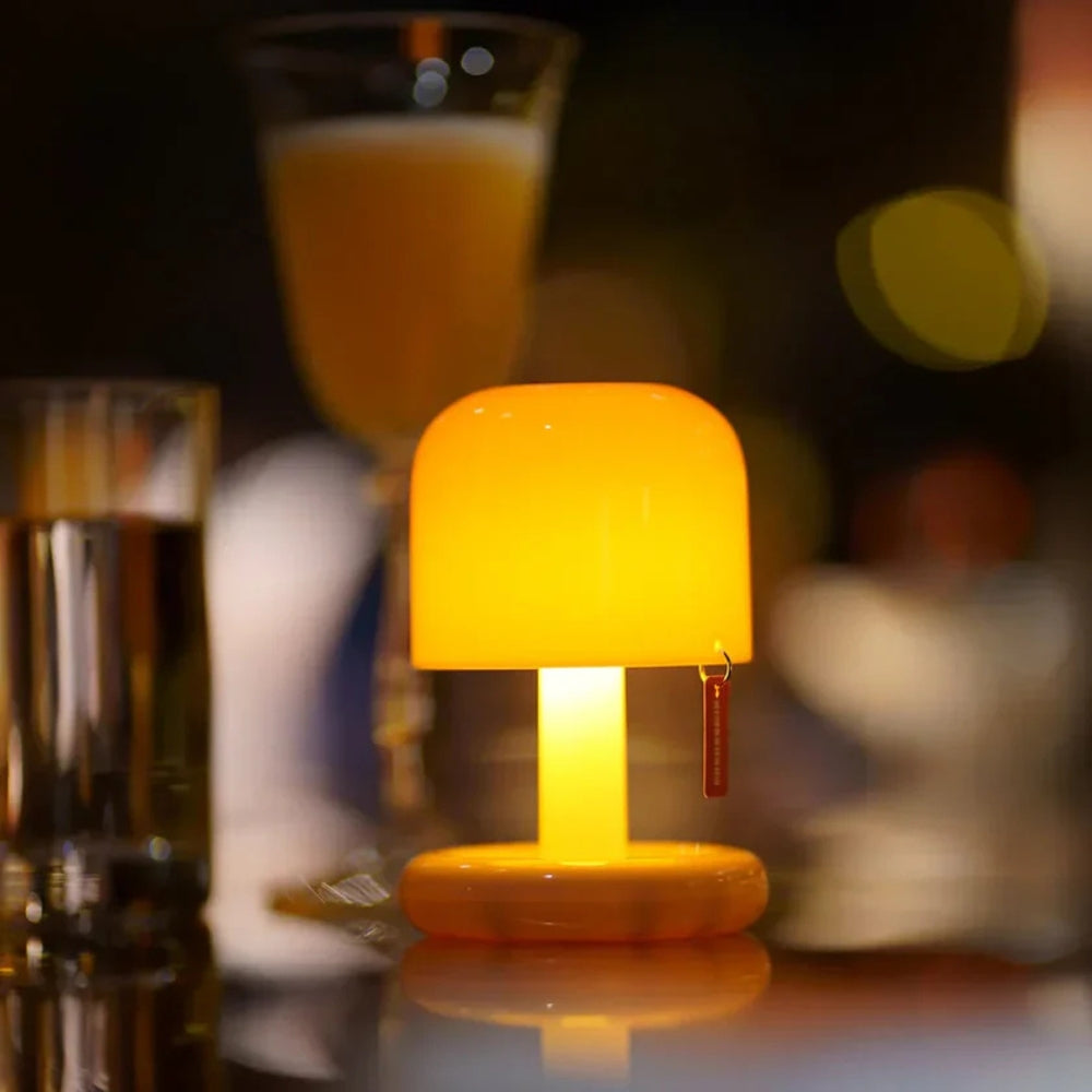 Bærbar USB Genopladelig Svampe Bordlampe med Blødt Lys