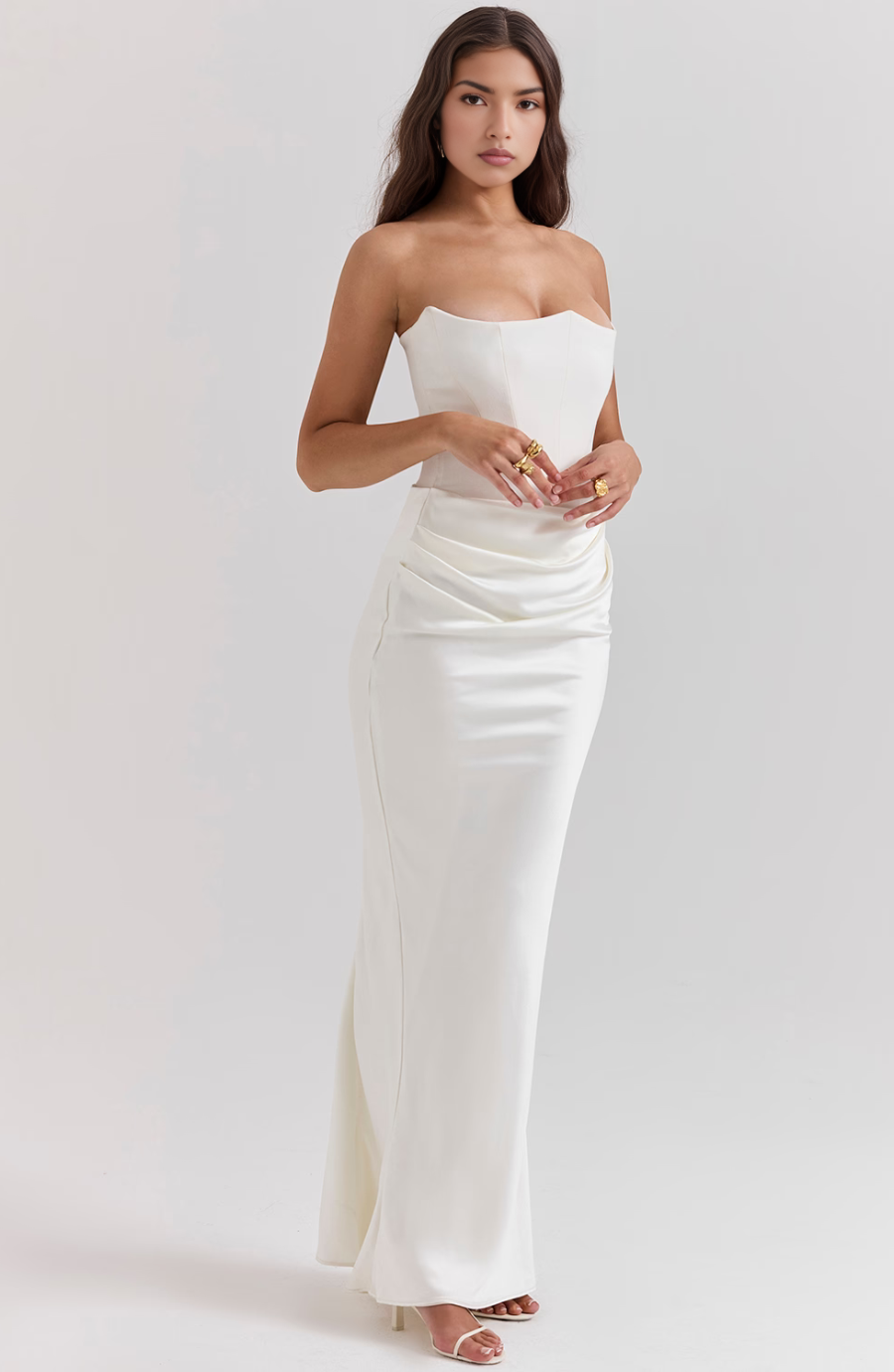 Camellia | Strapless Lace Evening Dress for Women - Perfect for Wedding Guests