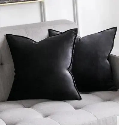 Elegant Velour Pude Cover med Skjult Lynlås og Flæsekant