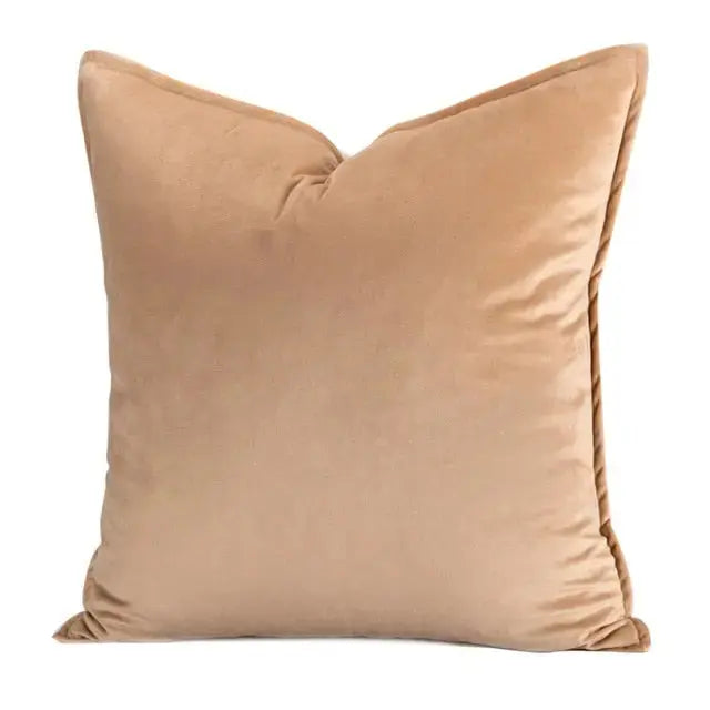 Elegant Velour Pude Cover med Skjult Lynlås og Flæsekant