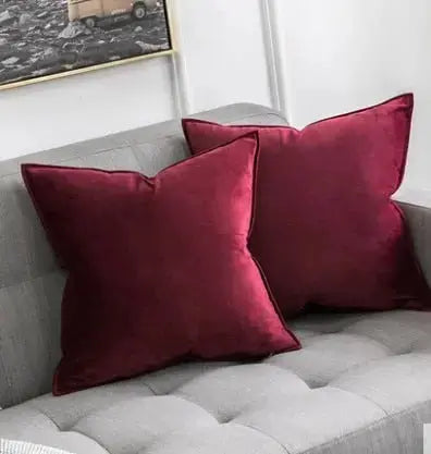 Elegant Velour Pude Cover med Skjult Lynlås og Flæsekant