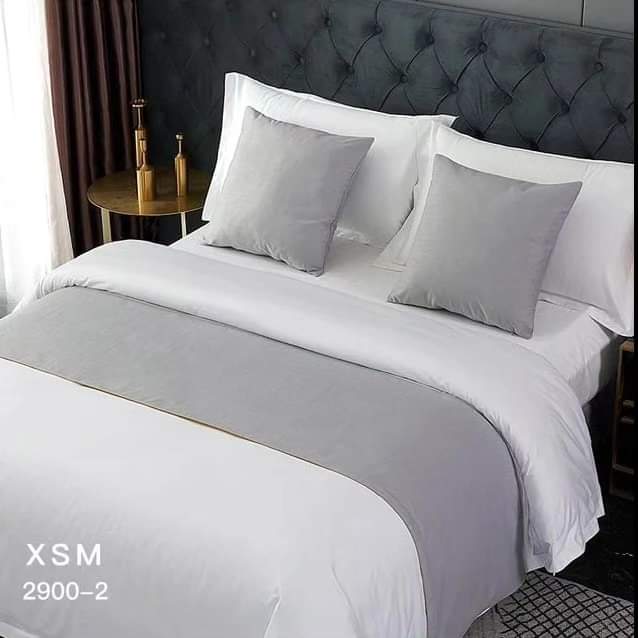 Elegant 3-delt Bed Runner Sæt med Pude Betræk til Queen og King Size