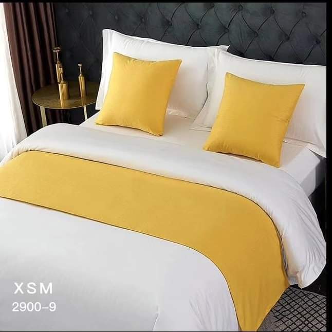 Elegant 3-delt Bed Runner Sæt med Pude Betræk til Queen og King Size