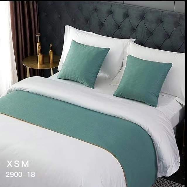 Elegant 3-delt Bed Runner Sæt med Pude Betræk til Queen og King Size