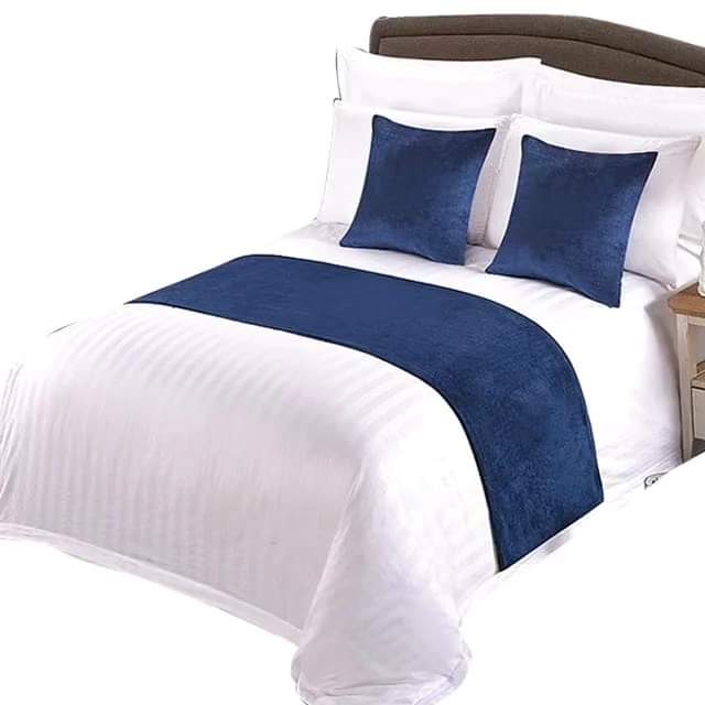 Elegant 3-delt Bed Runner Sæt med Pude Betræk til Queen og King Size