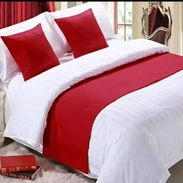 Elegant 3-delt Bed Runner Sæt med Pude Betræk til Queen og King Size