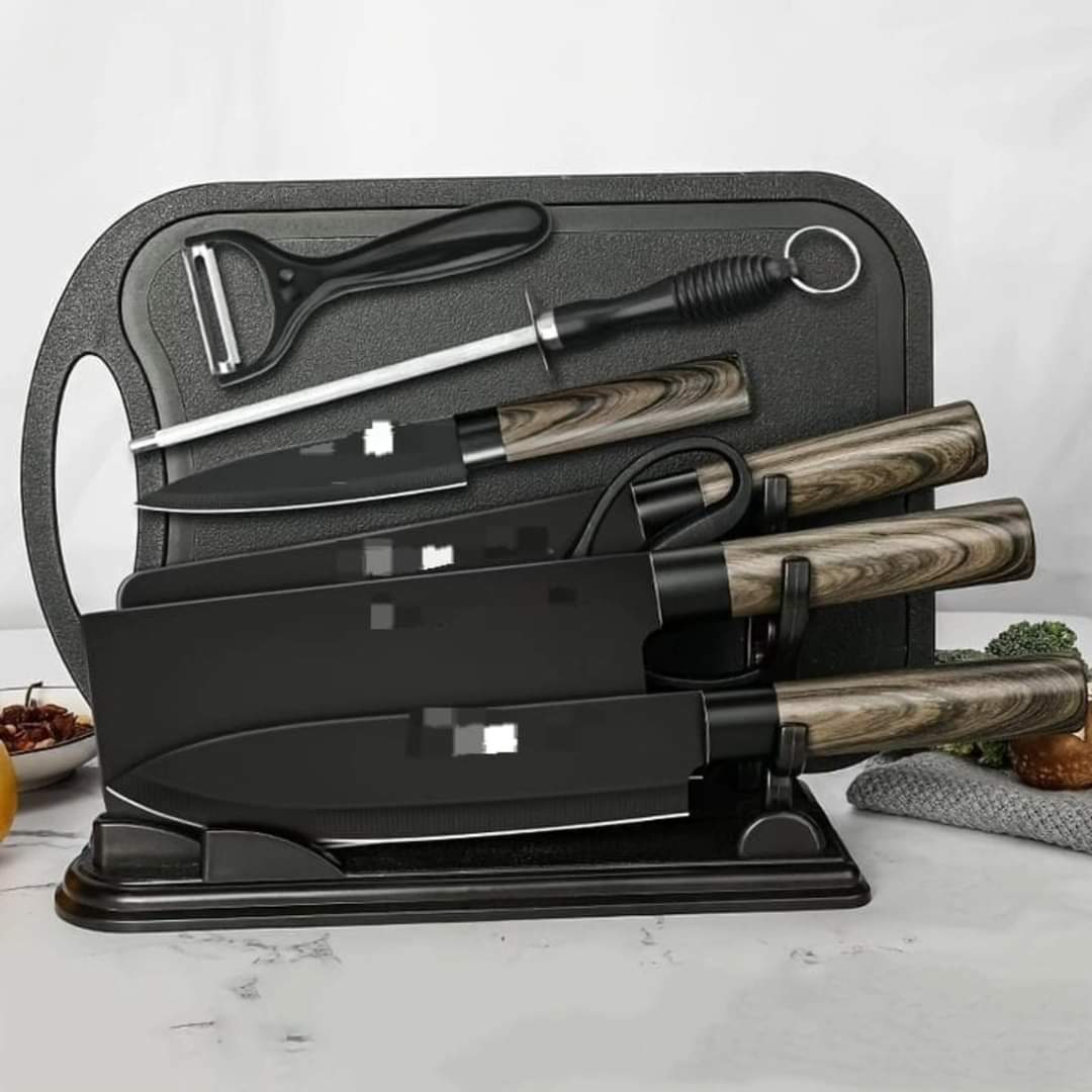 Kokkekniv Sæt i Rustfrit Stål - 7 Essentielle Knive