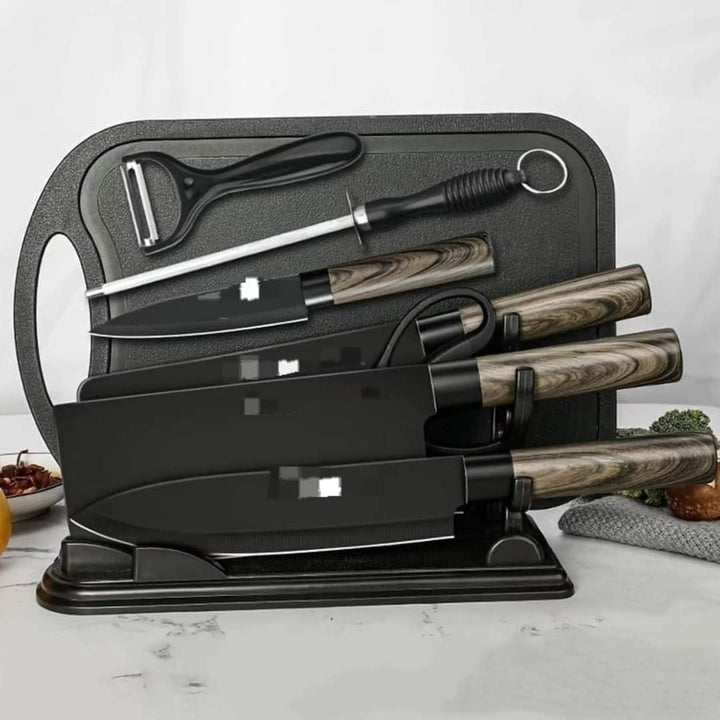 Kokkekniv Sæt i Rustfrit Stål - 7 Essentielle Knive