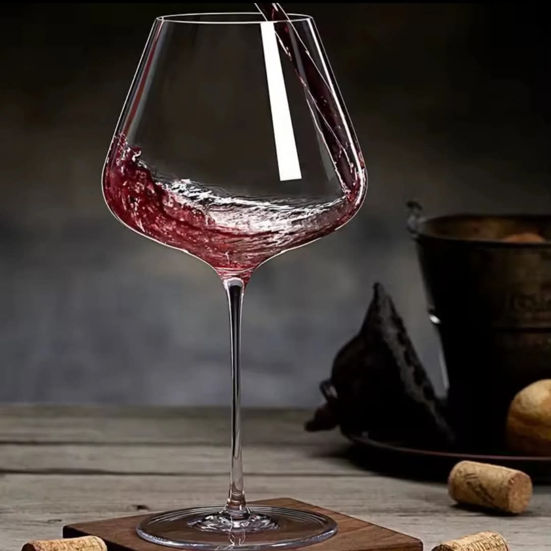 Oversized Vinglas i Krystalklar Glas - Sæt af 6