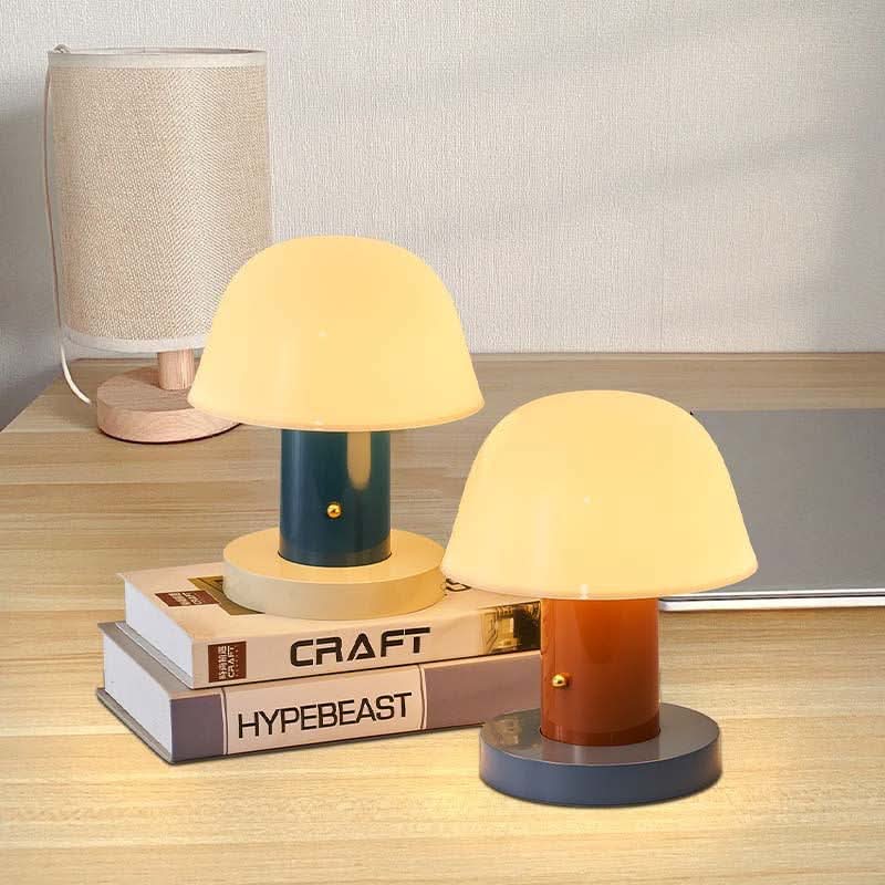 Svampeformet Bordlampe med LED Lys – Trådløs og Genopladelig