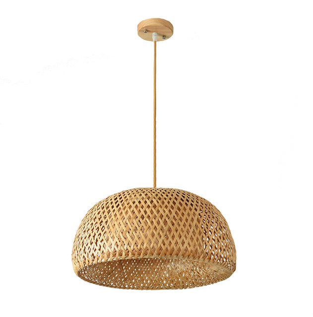 Håndlavet Pendel lampe i Bambus og Rattan med Justerbar Ledning