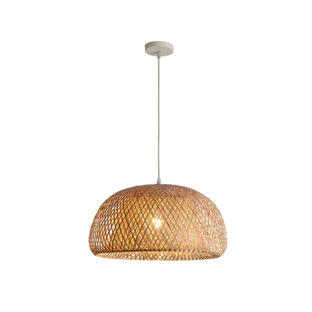 Håndlavet Pendel lampe i Bambus og Rattan med Justerbar Ledning