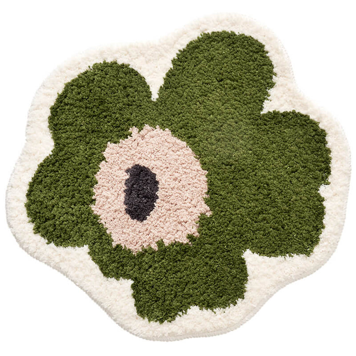 Økologisk Blomstret Tæppe i Polyesterfiber 100 cm