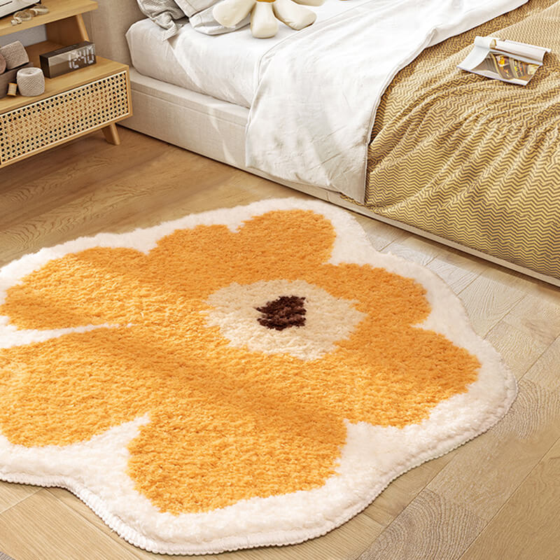 Økologisk Blomstret Tæppe i Polyesterfiber 100 cm