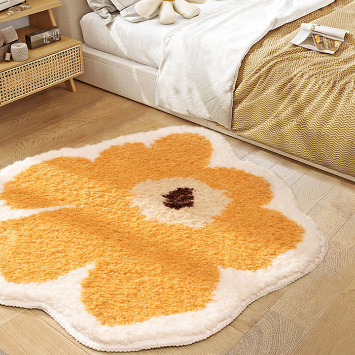 Økologisk Blomstret Tæppe i Polyesterfiber 100 cm